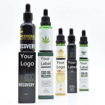 OEM ODM واسع الطيف زيت CBD خالي من THC للعناية الصحية 500 مجم 1000 مجم