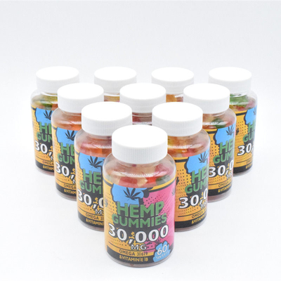 GMP  CBD غائر 25mg يطلق الألم من درجة الطعام 60 قرص مضغ لكل زجاجة