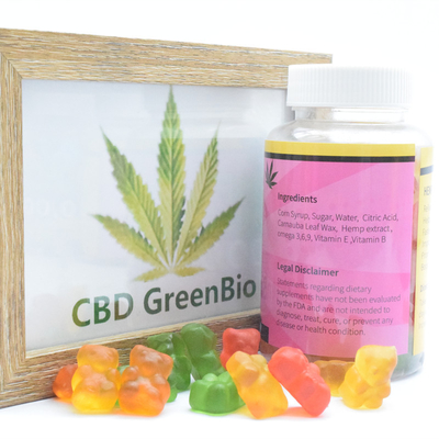مستخلص القنب CBD النوم الصمغ لتخفيف الألم 220 جرام لكل زجاجة CBD غائر Peach Rings