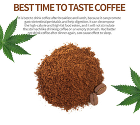 مستخلص القنب CBD مسحوق القهوة الفوري خالي من الغلوتين غير معدل وراثيًا خالٍ من THC