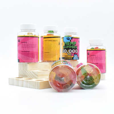 GMP  CBD غائر 25mg يطلق الألم من درجة الطعام 60 قرص مضغ لكل زجاجة