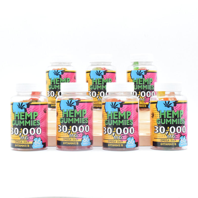 GMP  CBD غائر 25mg يطلق الألم من درجة الطعام 60 قرص مضغ لكل زجاجة