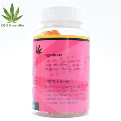 GMP  CBD غائر 25mg يطلق الألم من درجة الطعام 60 قرص مضغ لكل زجاجة